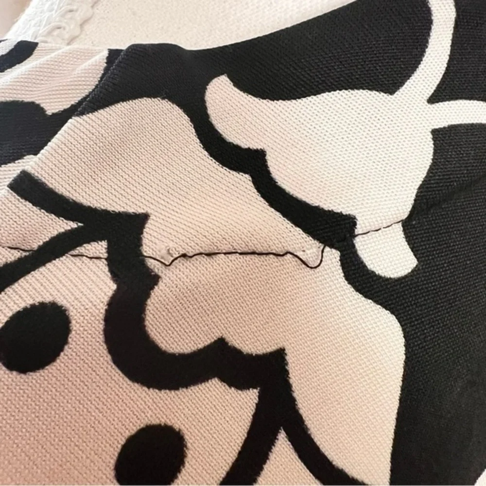 TORY BURCH Printed Black‎ White Silk Dress Women Size Small